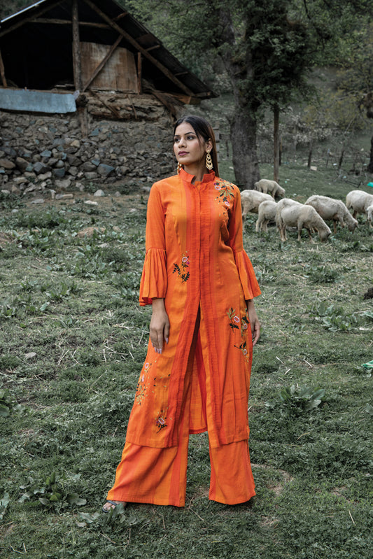 Orange Kurta Palazzo Set