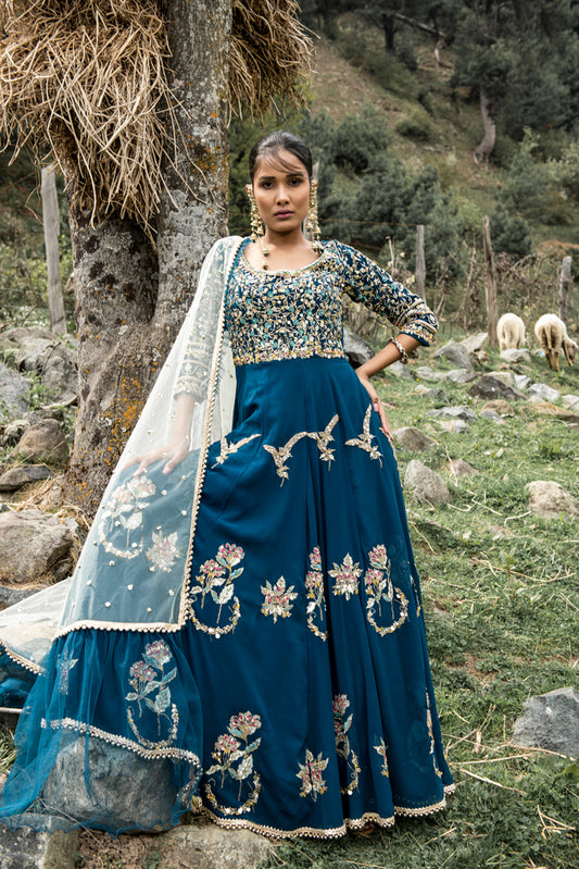 Prussian Blue Anarkali