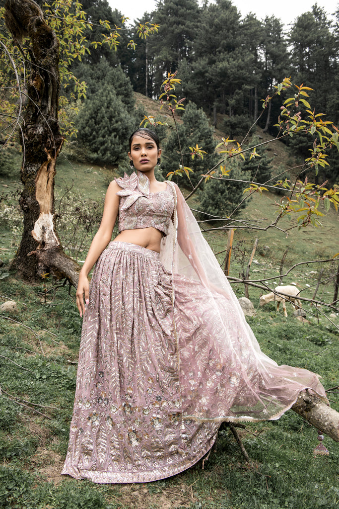 Light Mauve Lehenga