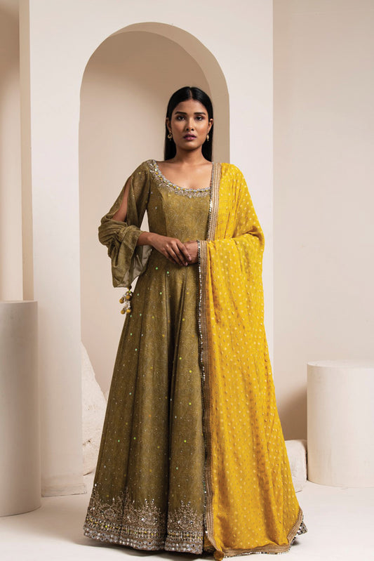 Sand Brown Anarkali