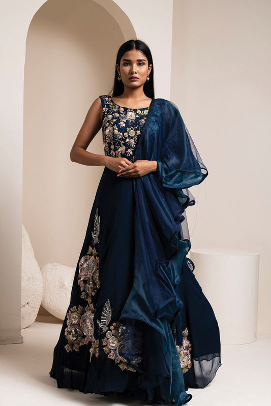 Midnight Blue Anarkali