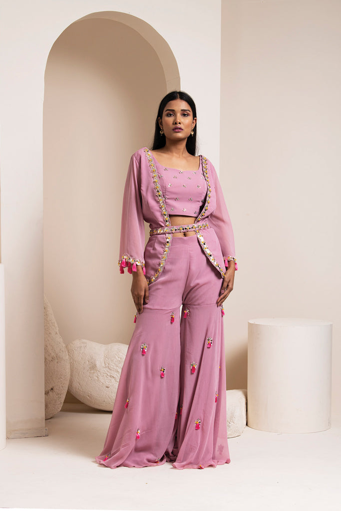 Pink Sharara Set