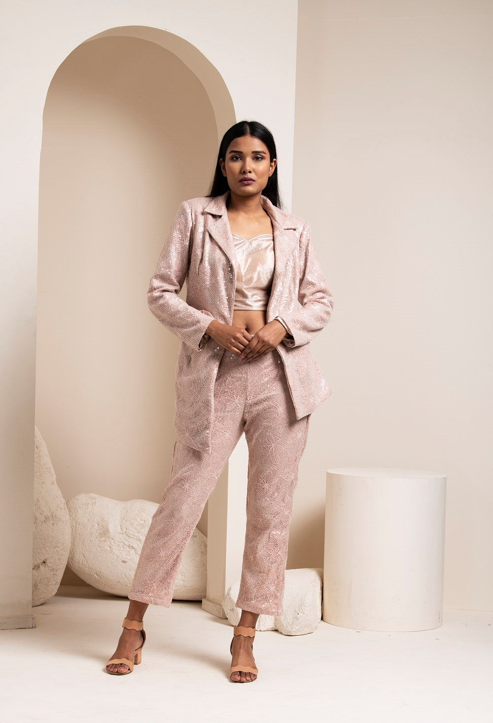 Rose Gold Blazer Set