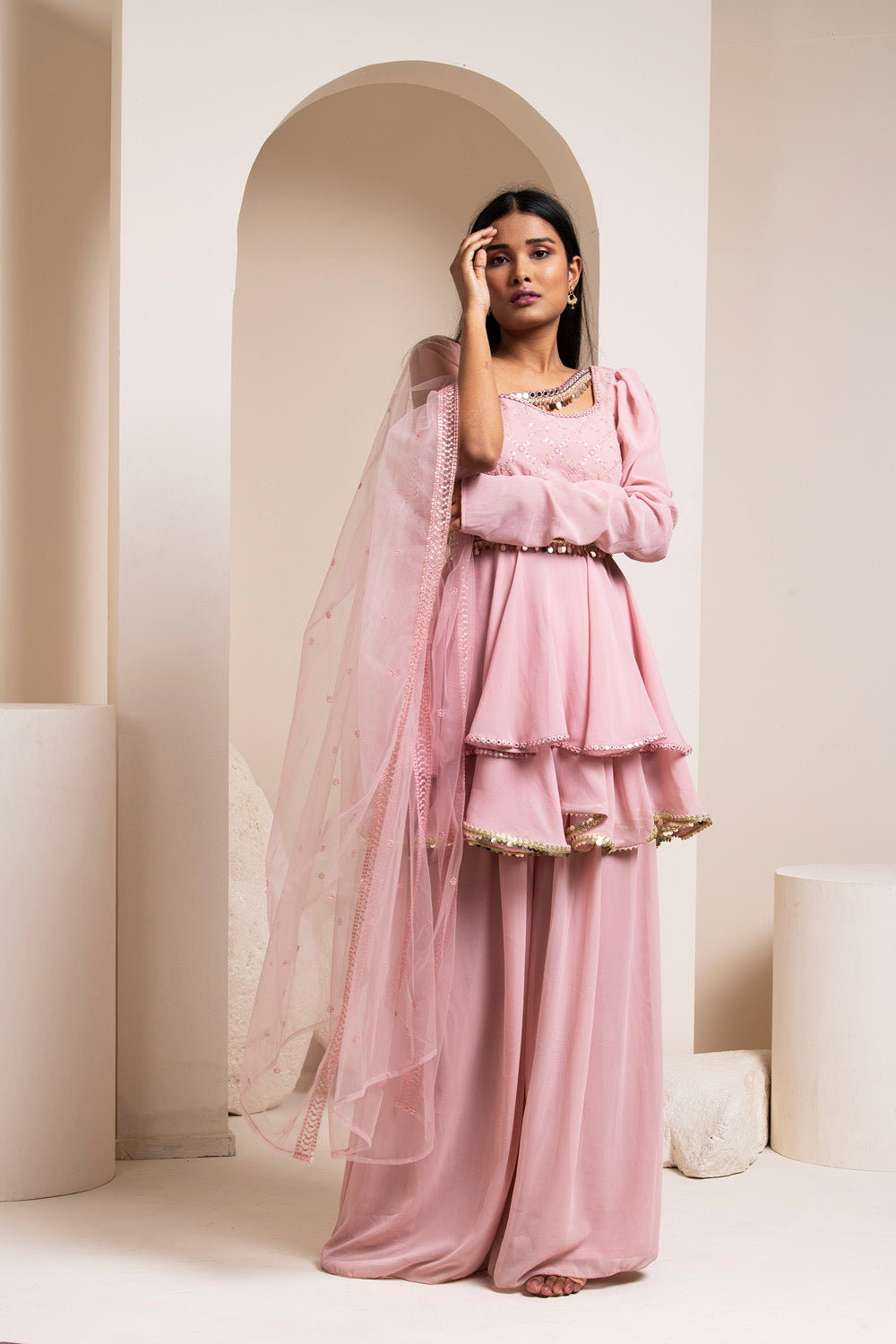 Mauve Pink Sharara