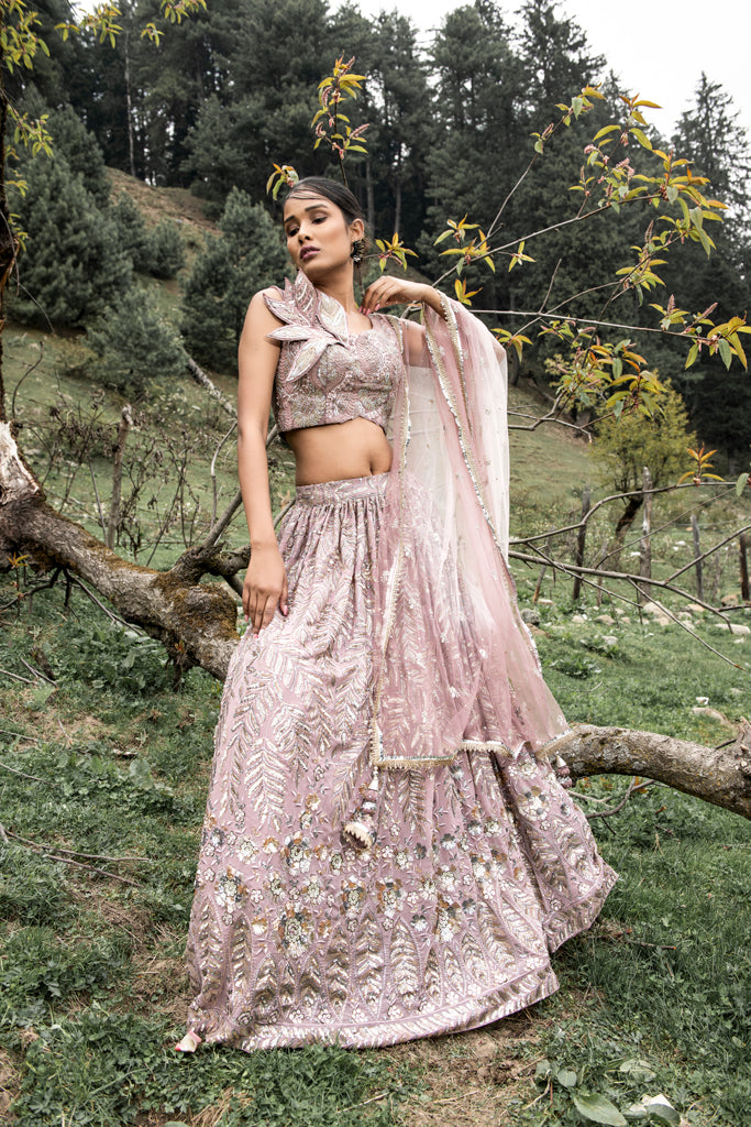 Light Mauve Lehenga