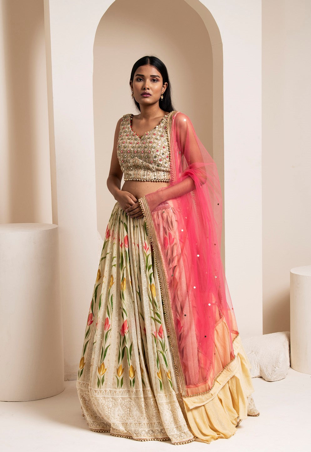 Spanish White Lehenga