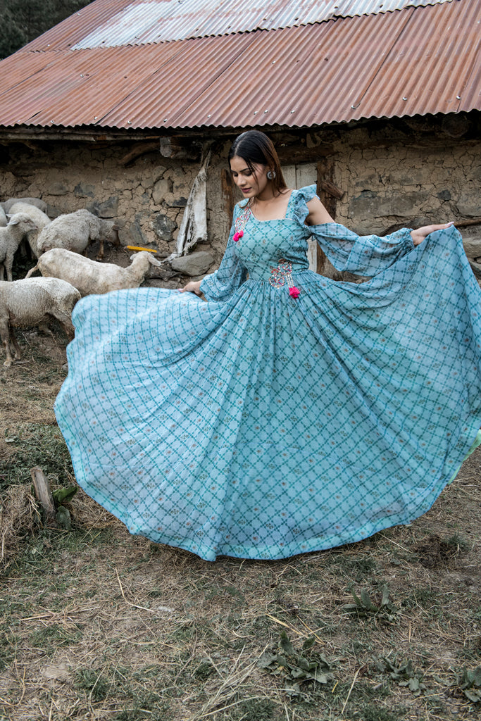 Moonstone Blue Maxi Dress