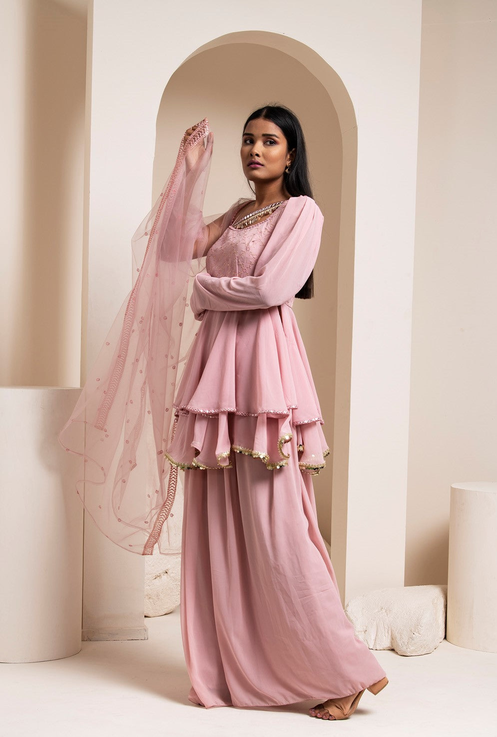 Mauve Pink Sharara