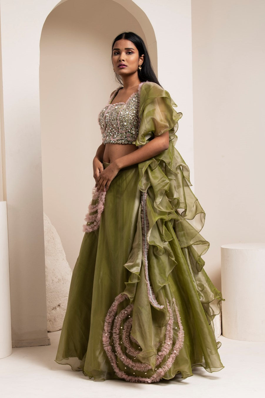 Camo Green Lehenga