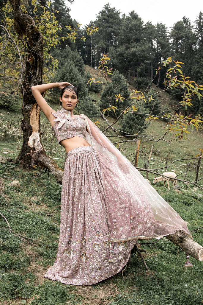 Light Mauve Lehenga