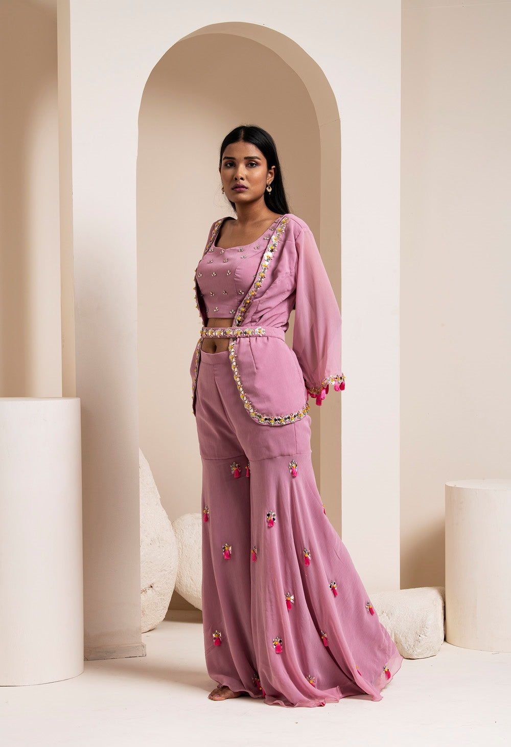 Pink Sharara Set