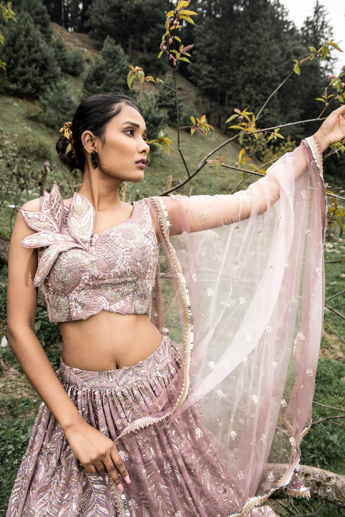 Light Mauve Lehenga