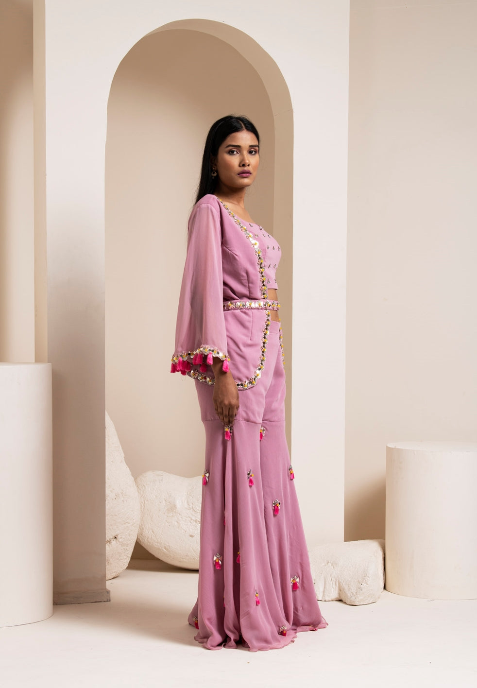 Pink Sharara Set