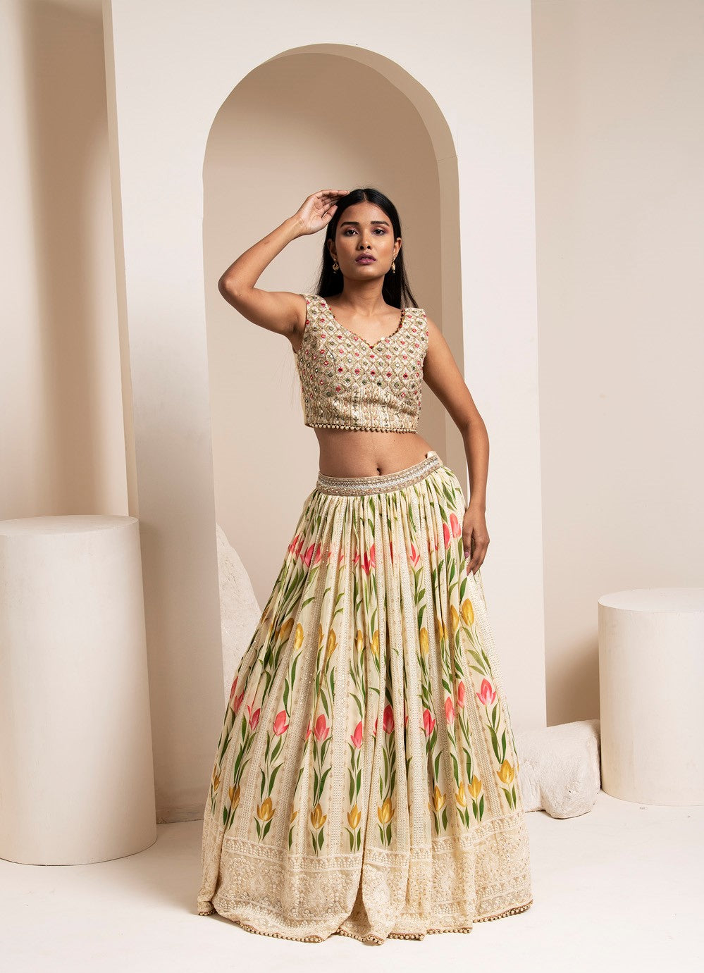 Spanish White Lehenga