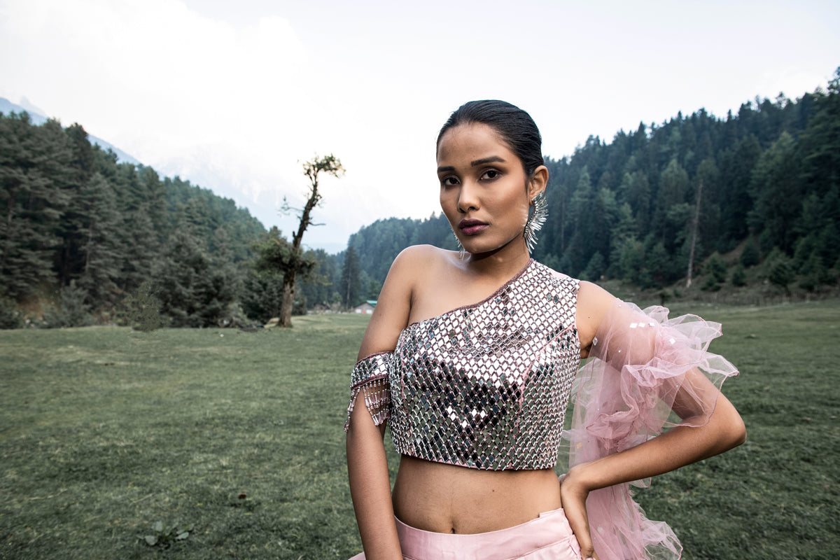 Pink Ruffled Lehenga