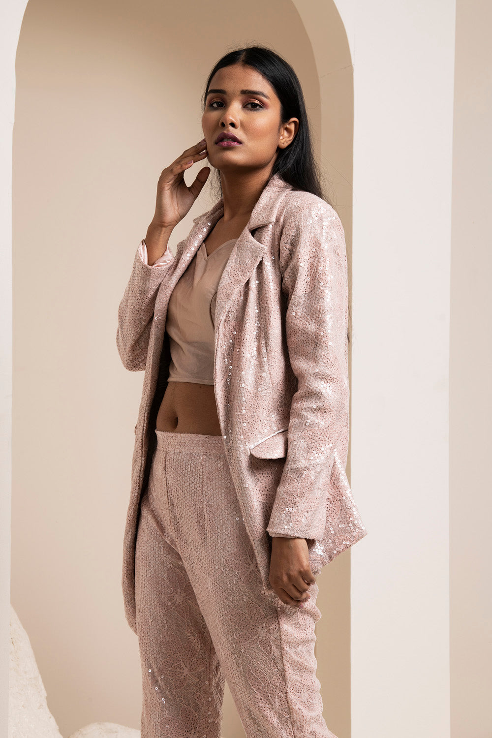 Rose Gold Blazer Set