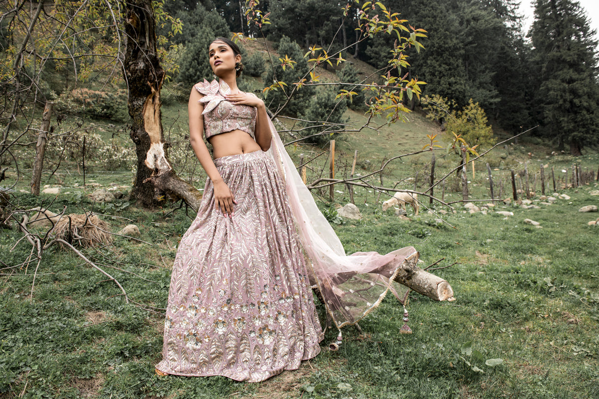 Light Mauve Lehenga