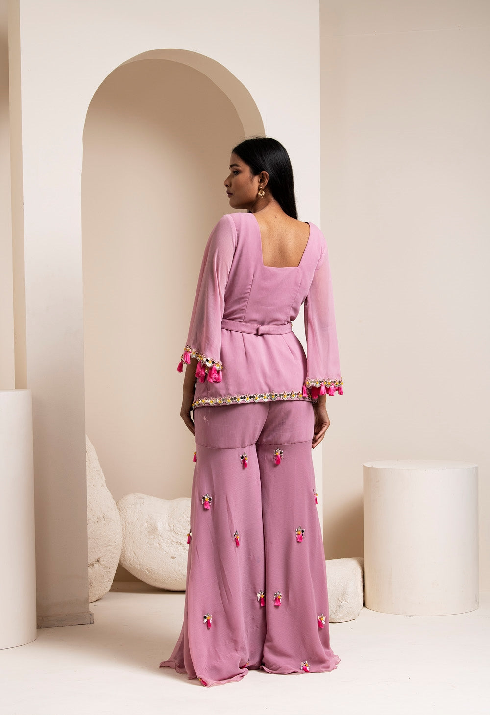 Pink Sharara Set