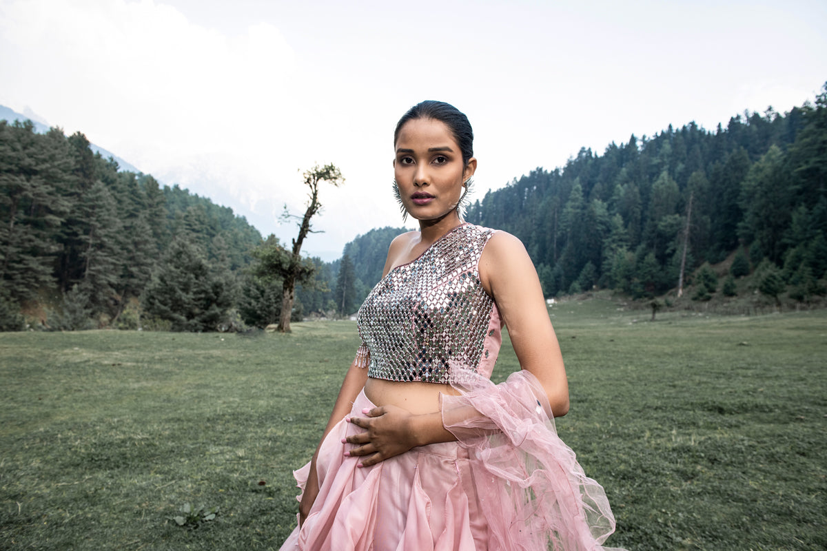 Pink Ruffled Lehenga