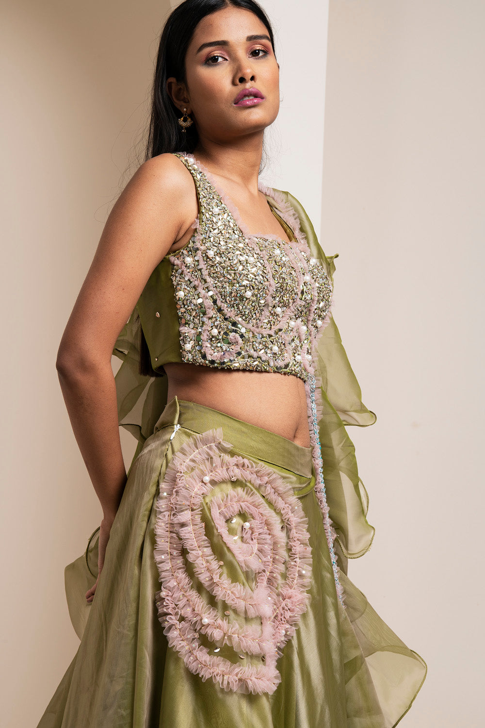 Camo Green Lehenga