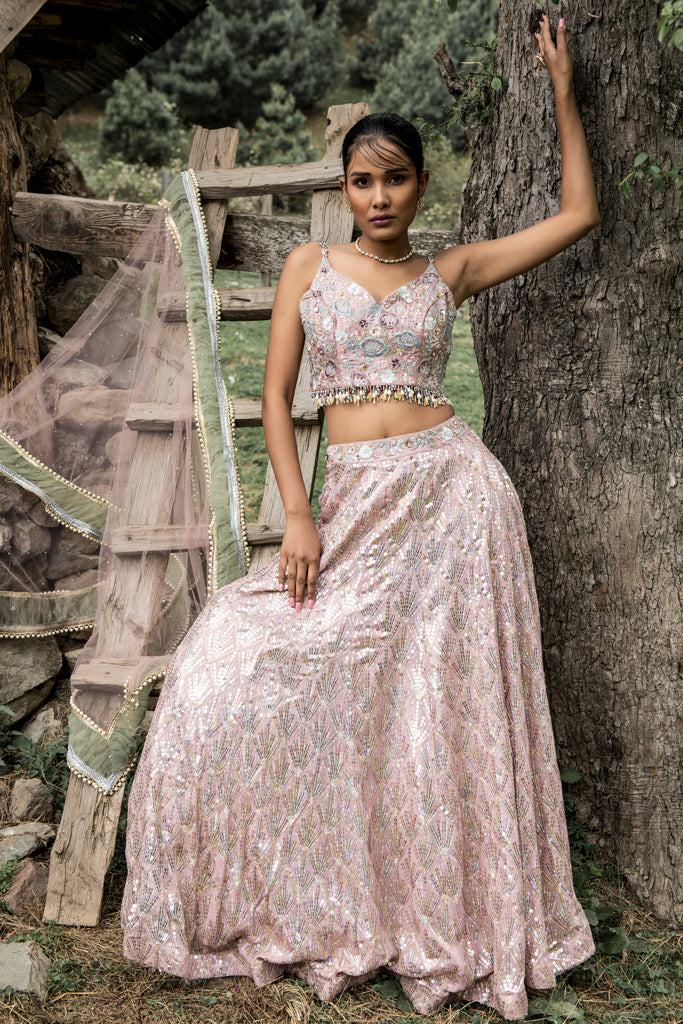 Rainbow Sequin Lehenga