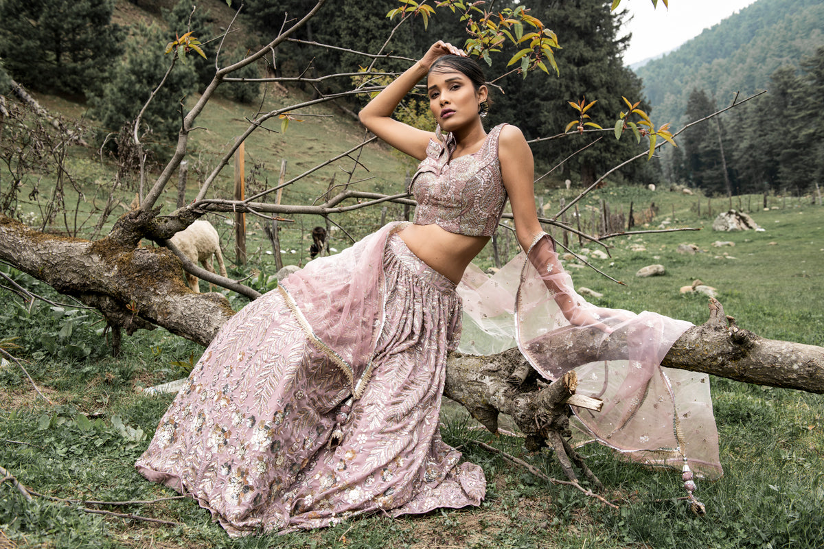 Light Mauve Lehenga