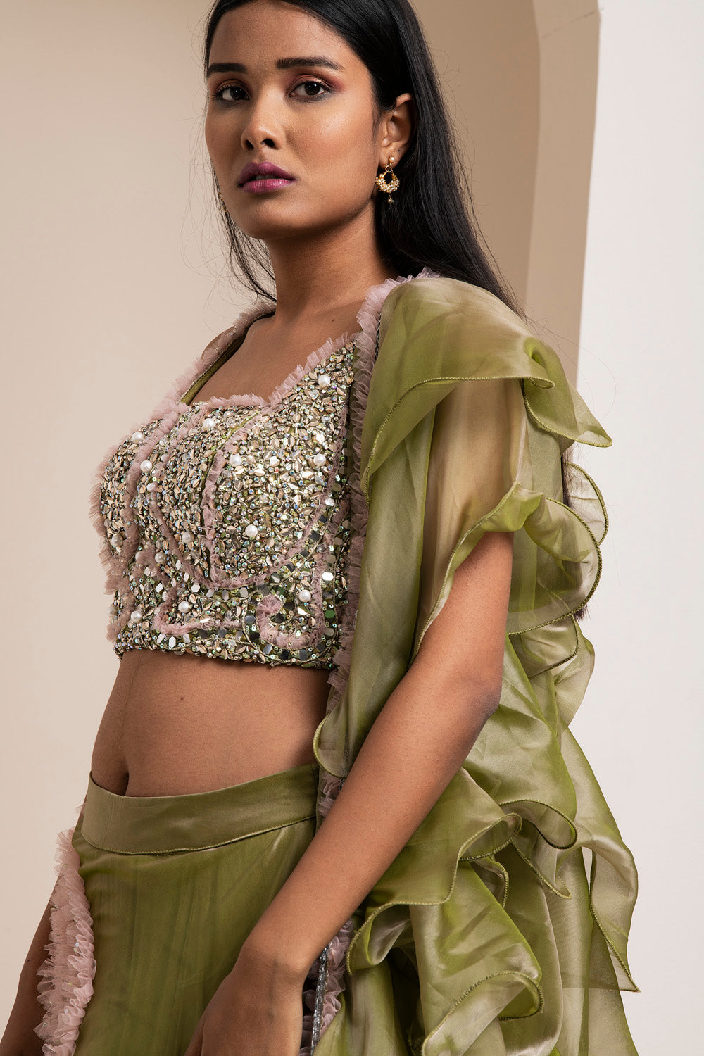 Camo Green Lehenga