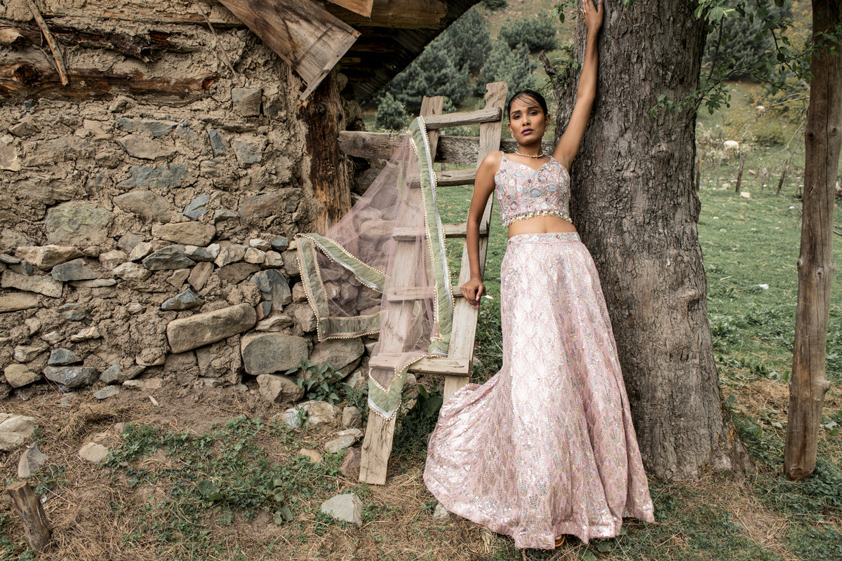 Rainbow Sequin Lehenga