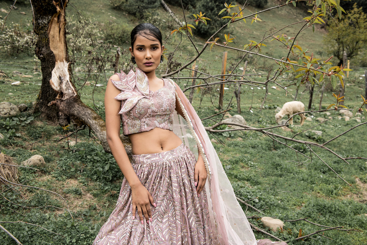 Light Mauve Lehenga