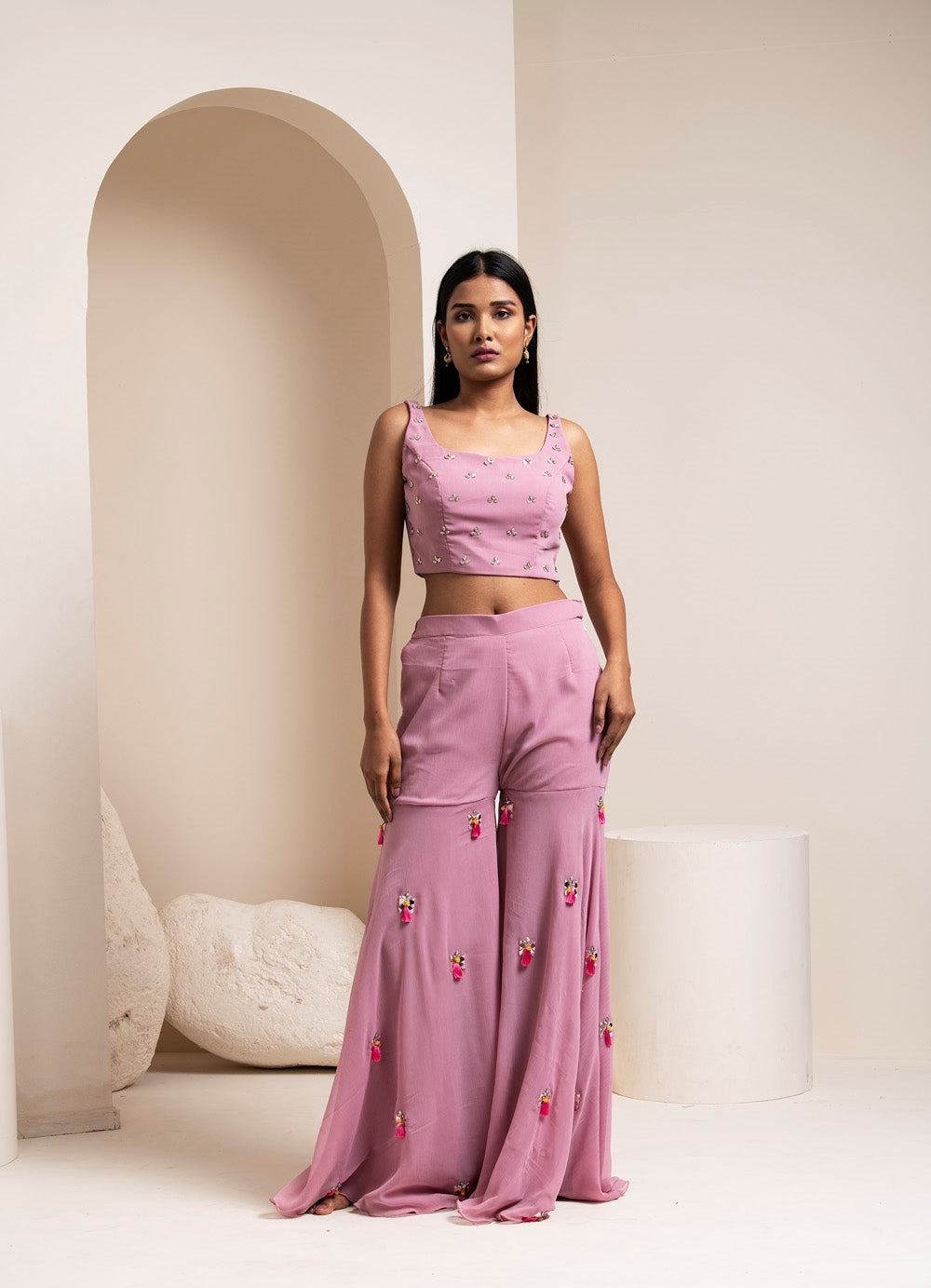 Pink Sharara Set