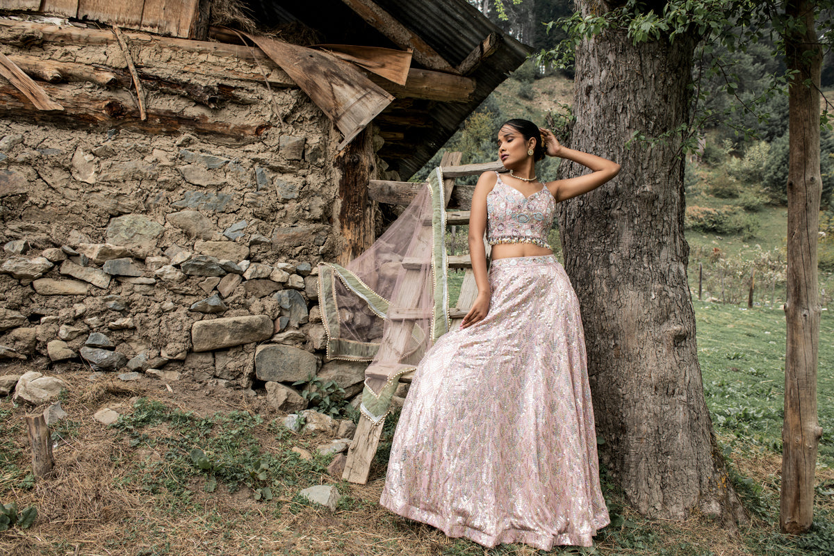 Rainbow Sequin Lehenga