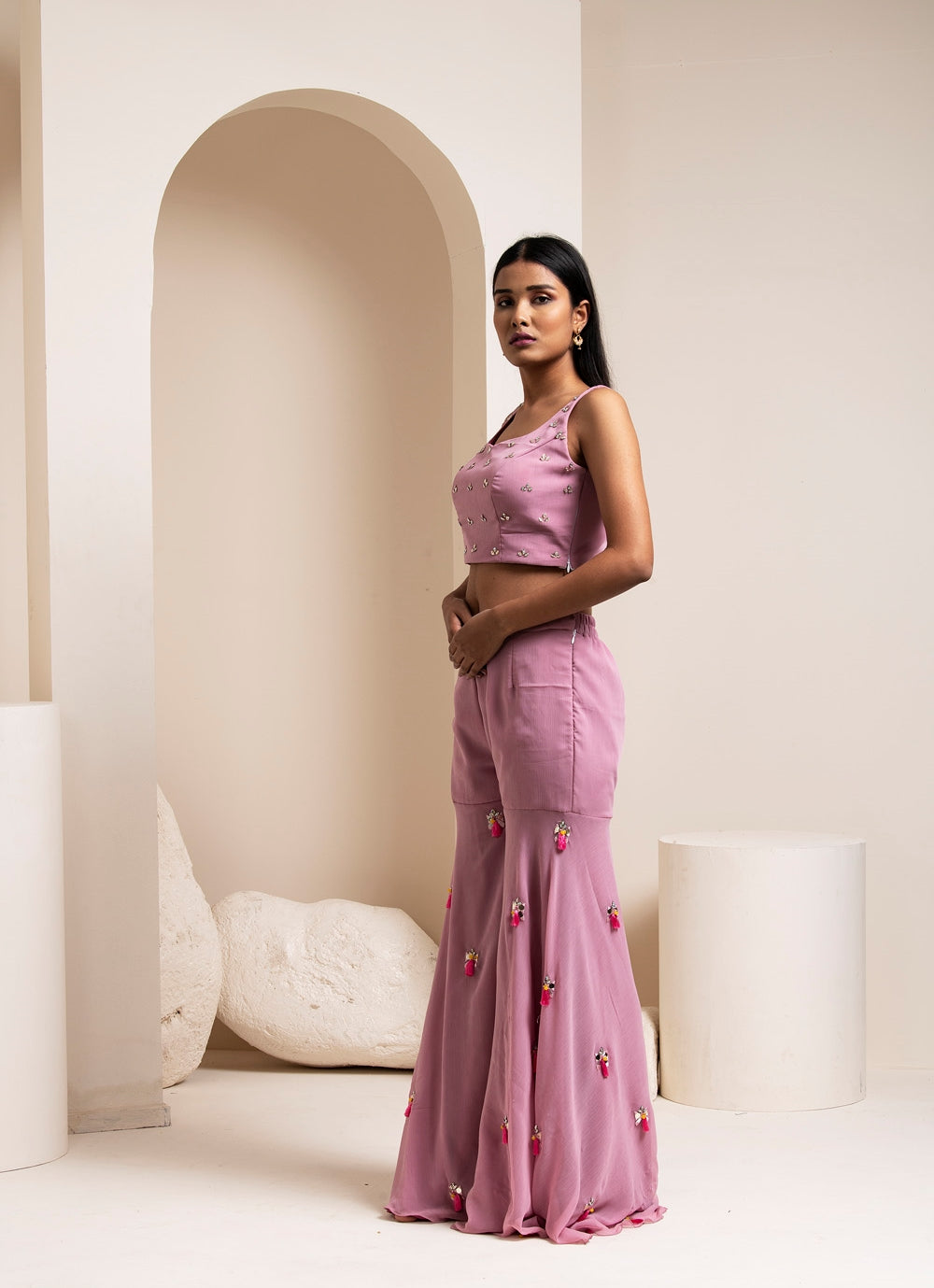 Pink Sharara Set