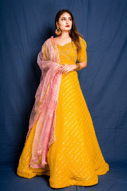 Vibrant Yellow Lehenga