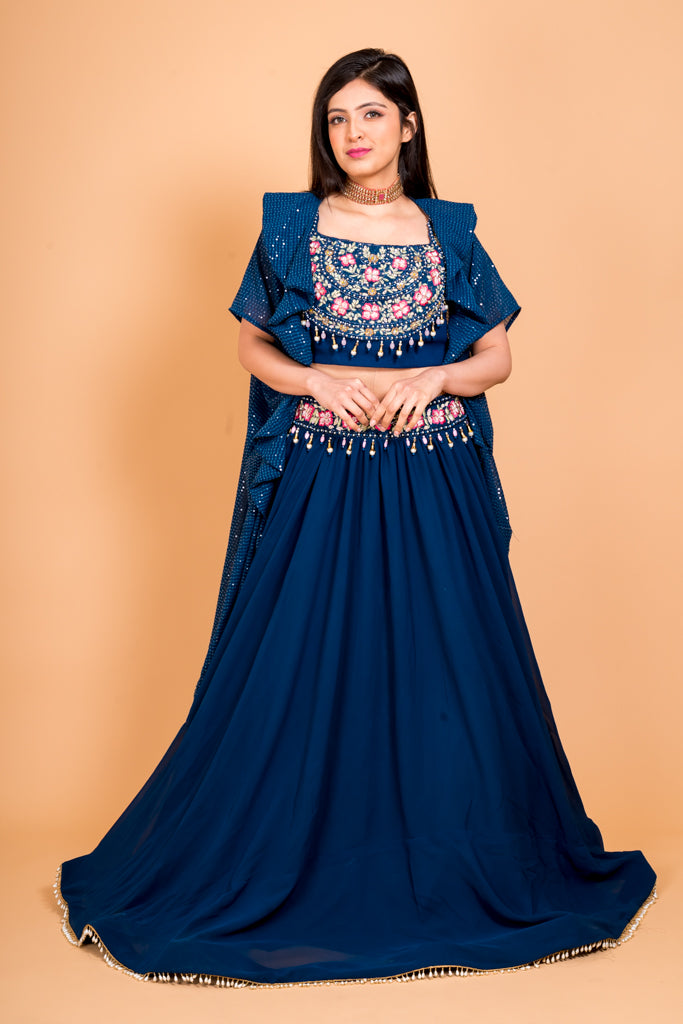 Electric blue lehenga