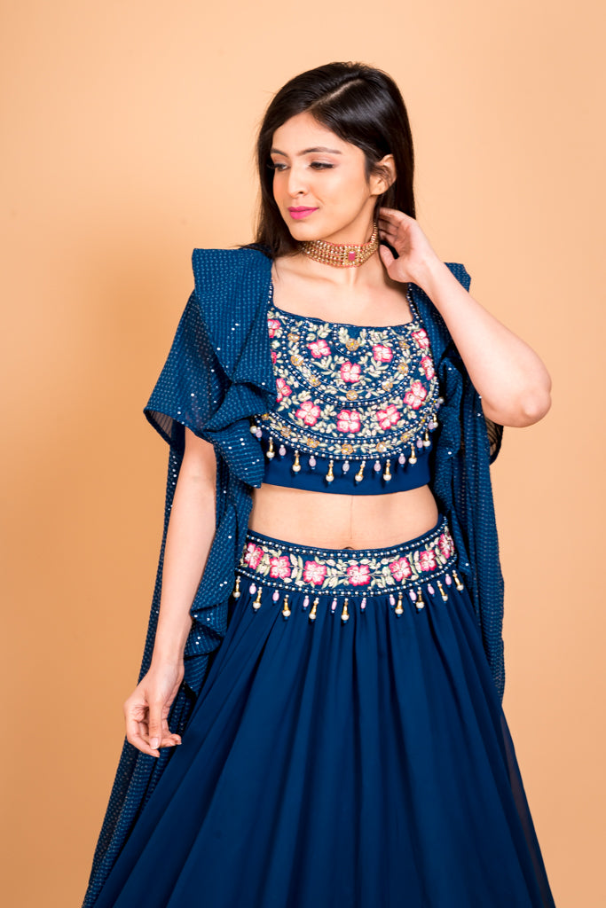 Electric blue lehenga