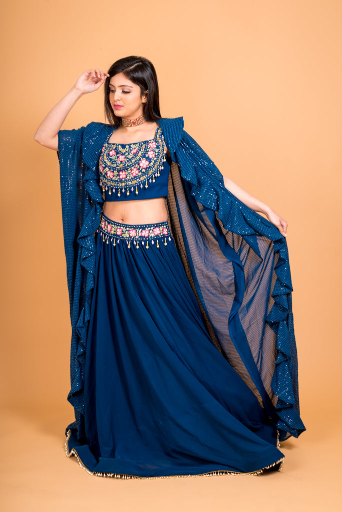 Electric blue lehenga