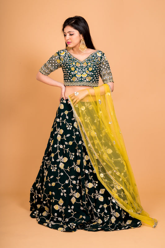 Lemon 'n' Green lehenga