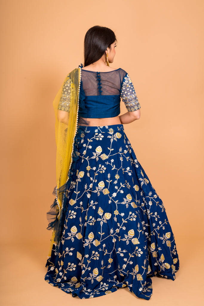 Lime 'n' Blue lehenga