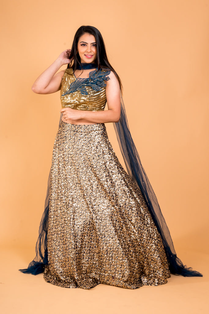 Glamorous golden lehenga