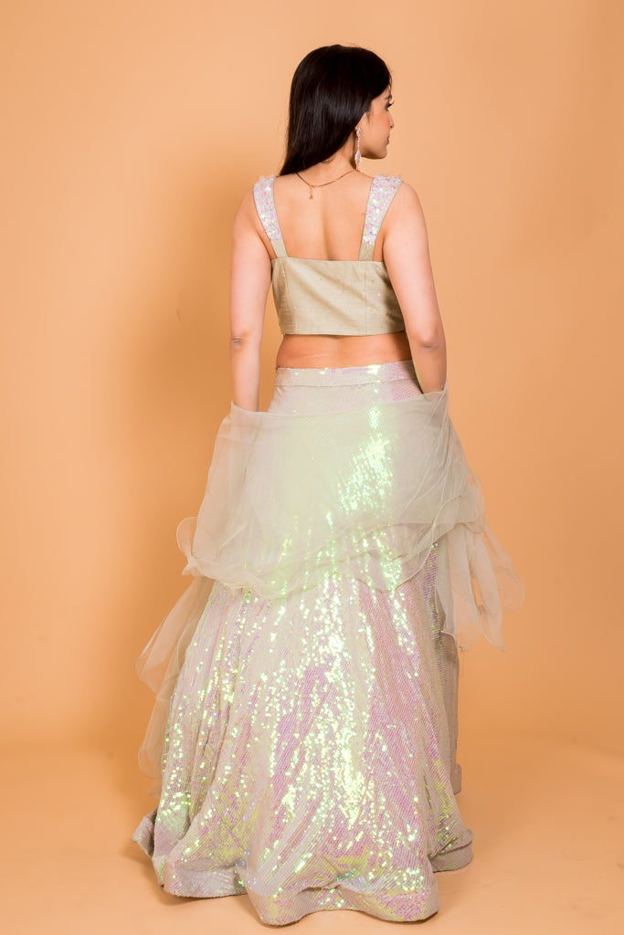 Glistening rainbow lehenga