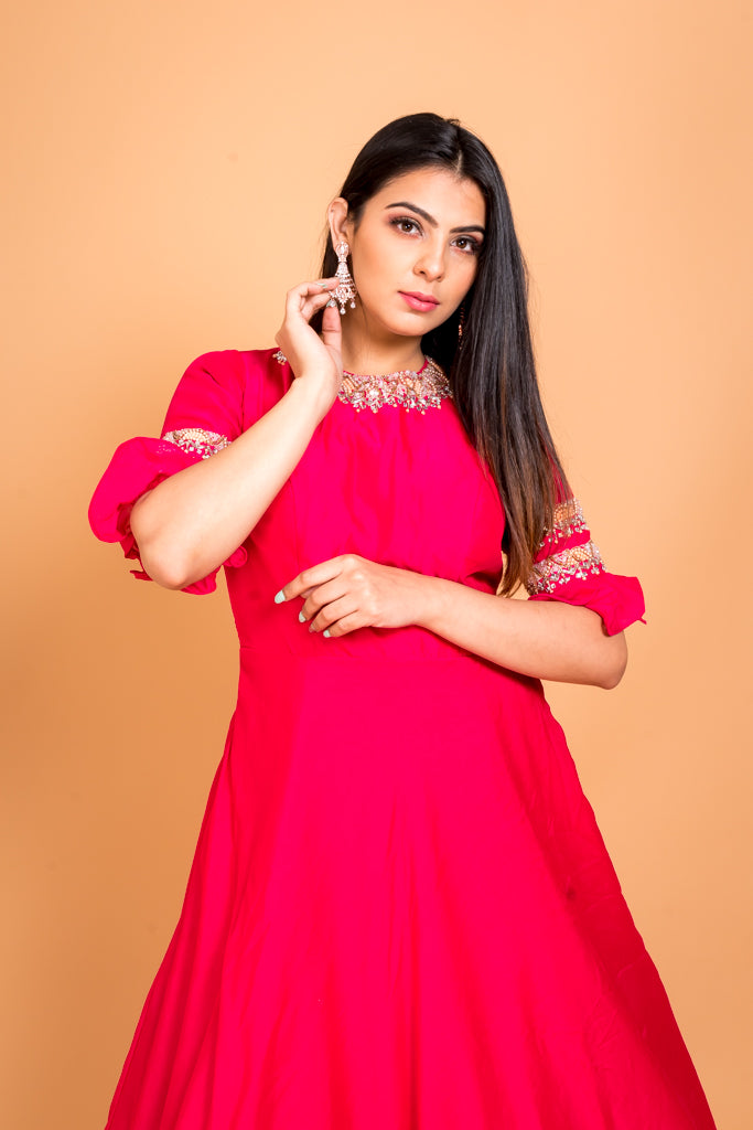 Cheshire Pink Anarkali