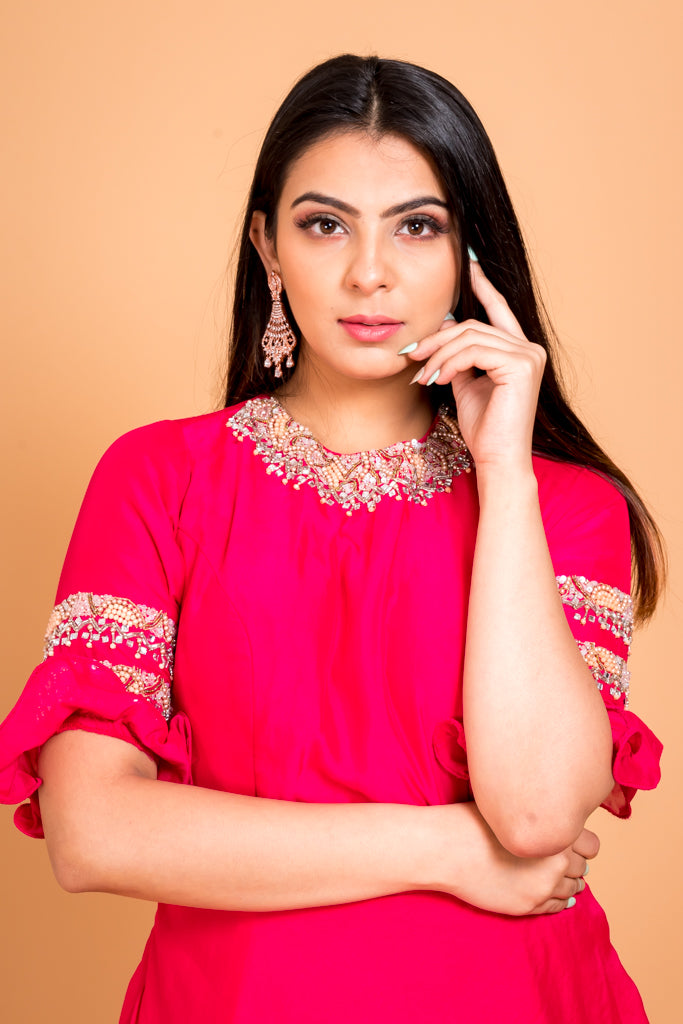 Cheshire Pink Anarkali