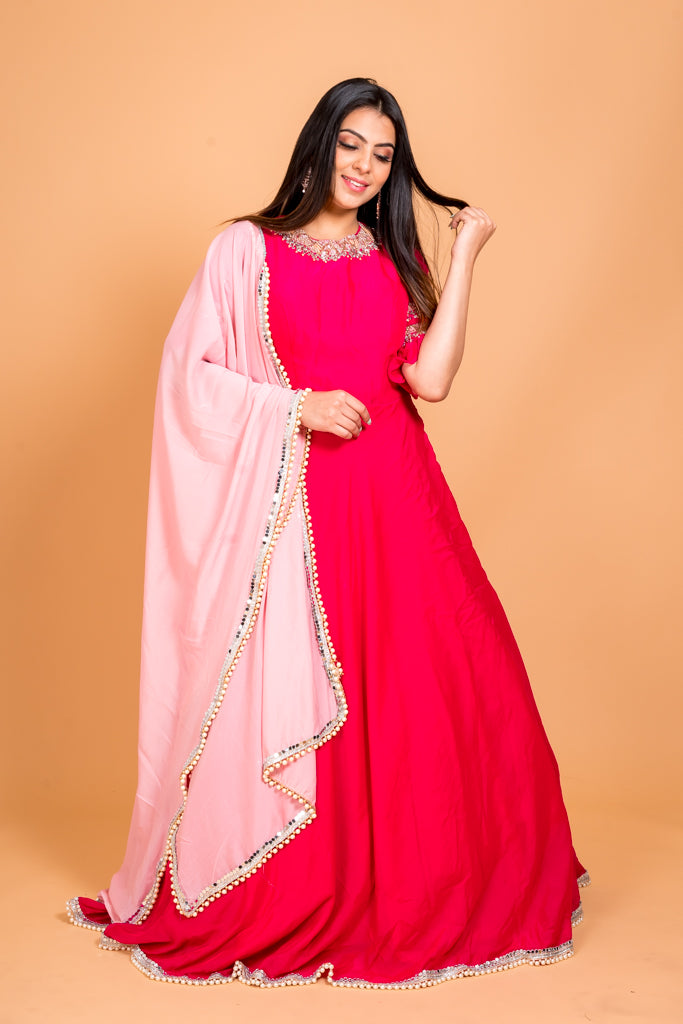 Cheshire Pink Anarkali