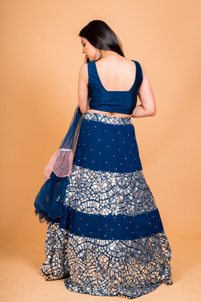 Luminous Blue Lehenga