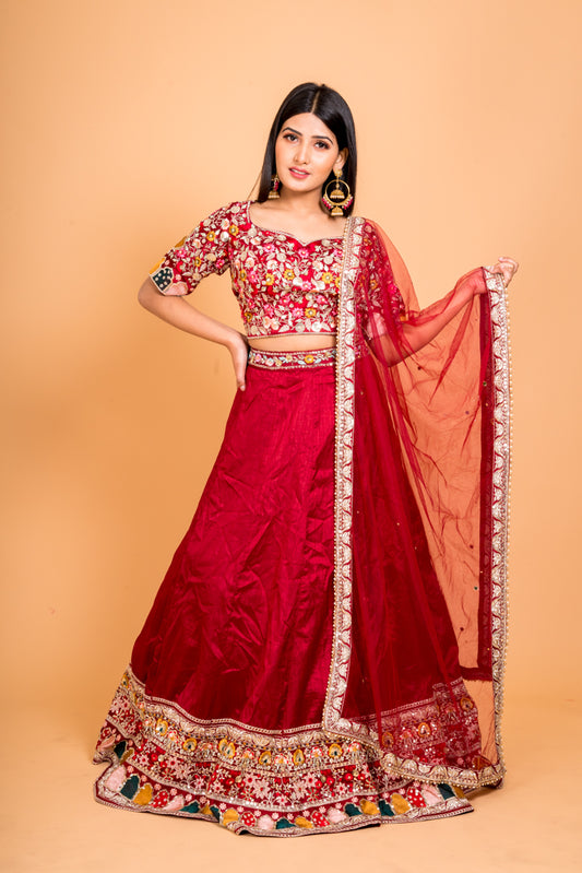 Scarlet Traditional Lehenga