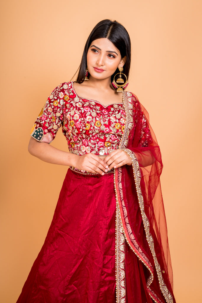 Scarlet Traditional Lehenga