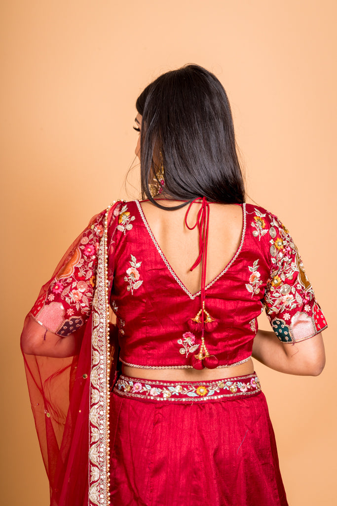 Scarlet Traditional Lehenga