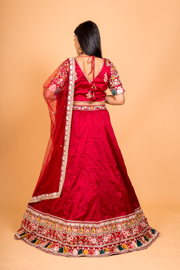 Scarlet Traditional Lehenga