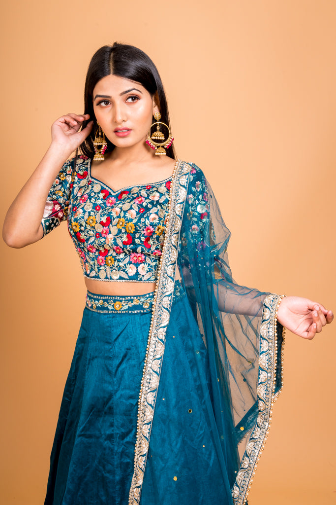 TEAL TRADITIONAL LEHENGA