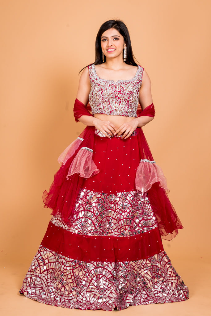 Ruby Red lehenga